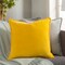 Diva At Home 22" Golden Yellow Velvet Flange Square Throw Pillow